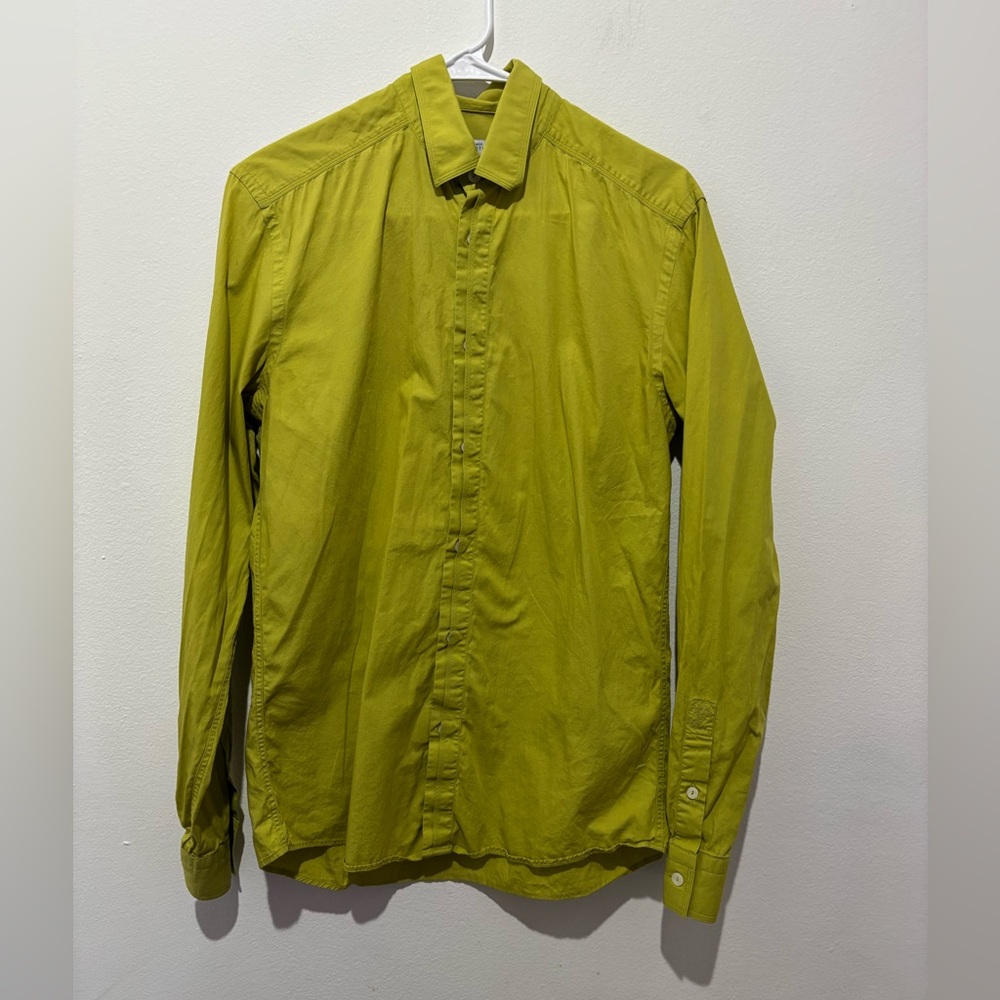 Versace Lime Green Long-Sleeve Dress Shirt